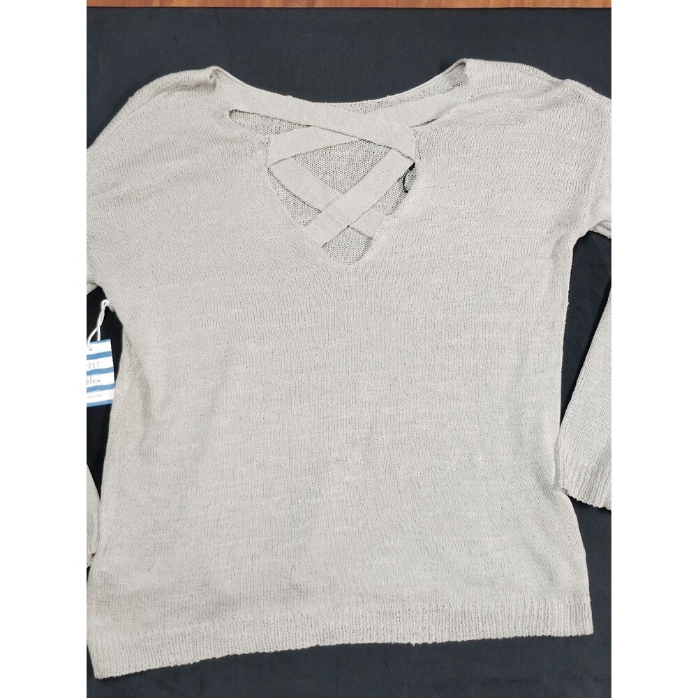 NWT Forever 21 Light Taupe Sweater with crisscross strappy open back